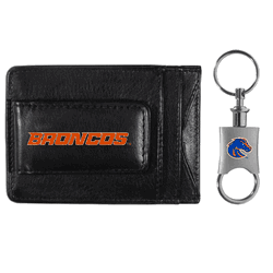 Boise State Broncos Leather Cash & Cardholder & Valet Key Chain