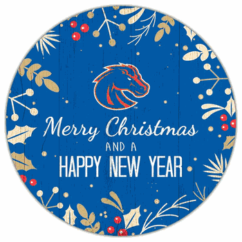 Boise State Broncos Merry Christmas & New Year 12in Circle