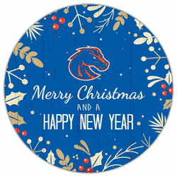 Boise State Broncos Merry Christmas & New Year 12in Circle