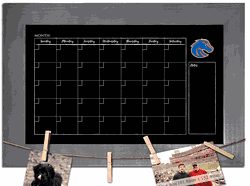 Boise State Broncos Monthly Chalkboard with frame & clothespins 11x19 Sign
