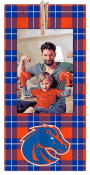 Boise State Broncos Plaid Clothespin 6x12 Sign