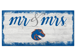 Boise State Broncos Script Mr & Mrs 6x12 Sign
