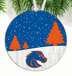 Boise State Broncos Snow Scene Ornament