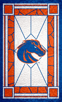 Boise State Broncos Stained Glass 11x19 Wood Sign