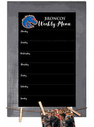 Boise State Broncos Weekly Chalkboard with frame & clothespins 11x19 Sign