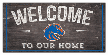 Boise State Broncos Welcome Distressed 6 x 12
