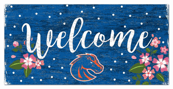 Boise State Broncos Welcome Floral 6x12 Sign