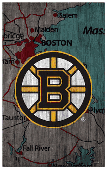 Boston Bruins 11x19 City Map Sign