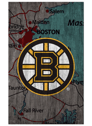 Boston Bruins 11x19 City Map Sign