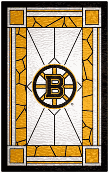 Boston Bruins 11x19 Stained Glass Wood Sign