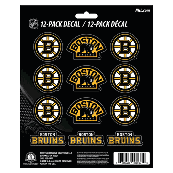 Boston Bruins 12 Count Mini Decal Sticker Pack