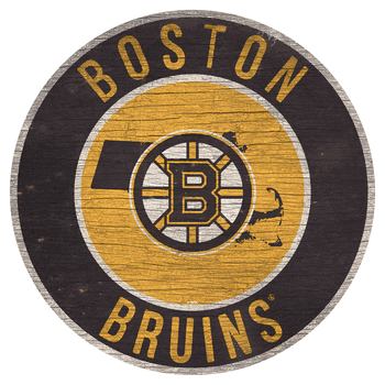 Boston Bruins 12in. Circle w/State Sign