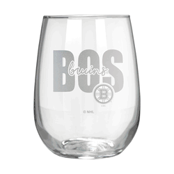 Boston Bruins 17oz Stemmless Wine Glass