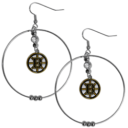 Boston Bruins 2 Inch Hoop Earrings