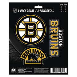 Boston Bruins 3 Piece Decal Sticker Set