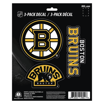 Boston Bruins 3 Piece Decal Sticker Set