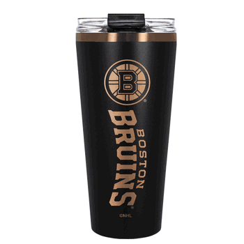 Boston Bruins 32oz Black and Copper Big Slim with Straw