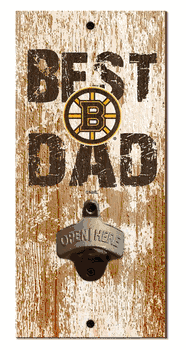 Boston Bruins Best Dad Bottle Opener   Wood Sign