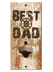 Boston Bruins Best Dad Bottle Opener   Wood Sign