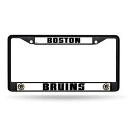 Boston Bruins  Black Chrome Frame with Plastic Inserts 12" x 6" Car/Truck Auto Accessory