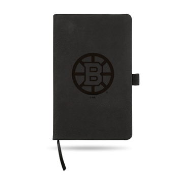Boston Bruins Black Laser Engraved Small Notepad