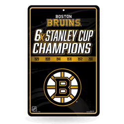 Boston Bruins Champ 11" x 17" Metal Home Dcor Sign