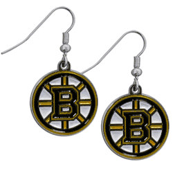 Boston Bruins Chrome Dangle Earrings