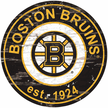 Boston Bruins Distressed Round Sign