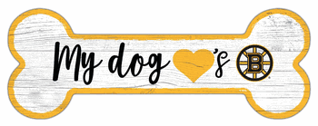 Boston Bruins Dog Bone 6x12 Sign