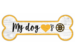 Boston Bruins Dog Bone 6x12 Sign