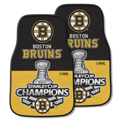 Boston Bruins Front Carpet Car Mat Set - 2 Pieces, 2011 NHL Stanley Cup Champions