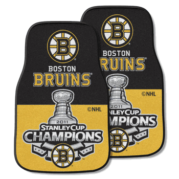 Boston Bruins Front Carpet Car Mat Set - 2 Pieces, 2011 NHL Stanley Cup Champions