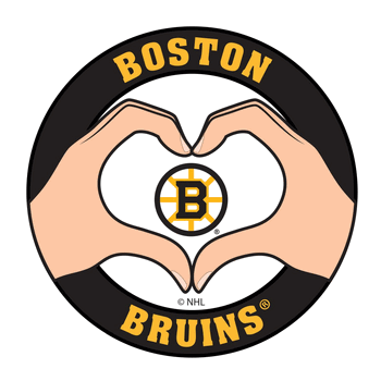Boston Bruins Heart Hands Decal