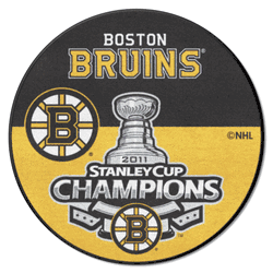 Boston Bruins Hockey Puck Rug - 27in. Diameter, 2011 NHL Stanley Cup Champions