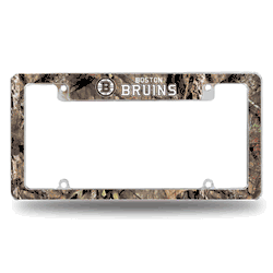 Boston Bruins Mossy Oak 12" x 6" Chrome All Over Automotive License Plate Frame for Car/Truck/SUV