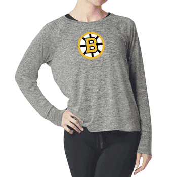 Boston Bruins NHL Kadi Raglan Long Sleeve Heather Grey Small