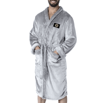 Boston Bruins NHL White Snipe L/XL Silk Touch Robe 26x47 Inches