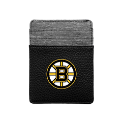 Boston Bruins Pebble Front Pocket Wallet Black