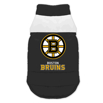 Boston Bruins Pet Parka Puff Vest Large