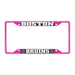 Boston Bruins Pink Metal License Plate Frame - 6.25"x12.25"