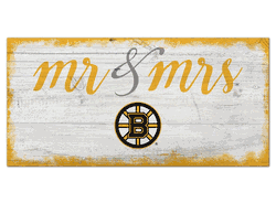 Boston Bruins Script Mr & Mrs 6x12 Sign