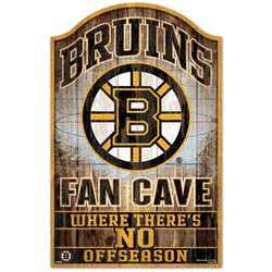 Boston Bruins Sign 11x17 Wood Fan Cave Design