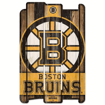 Boston Bruins Sign 11x17 Wood Fence Style