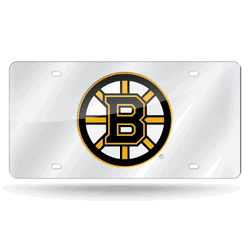 Boston Bruins Silver 12" x 6" Silver Laser Cut Tag For Car/Truck/SUV