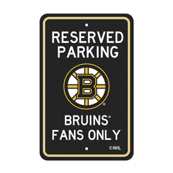 Boston Bruins Team Color Reserved Parking Sign Dcor 18in. X 11.5in. Lightweight
