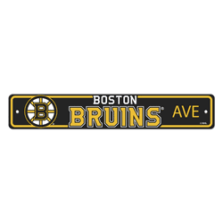 Boston Bruins Team Color Street Sign Dcor 4in. X 24in. Lightweight