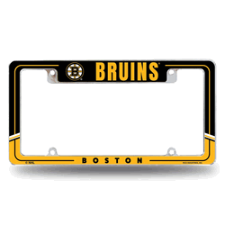 Boston Bruins Two-Tone 12" x 6" Chrome All Over Automotive License Plate Frame