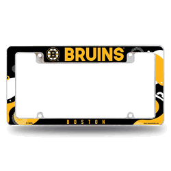 Boston Bruins Wave 12" x 6" Chrome All Over Automotive License Plate Frame
