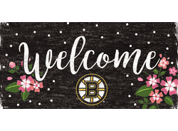 Boston Bruins Welcome Floral 6x12 Sign