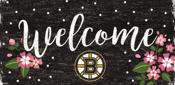 Boston Bruins Welcome Floral 6x12 Sign